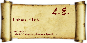 Lakos Elek névjegykártya